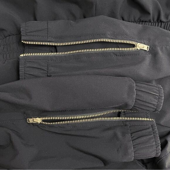 Albion Cap Sleeve Jumpsuit Black Elastic Waist One Piece Size Small Zip Ankle - Picture 12 of 15